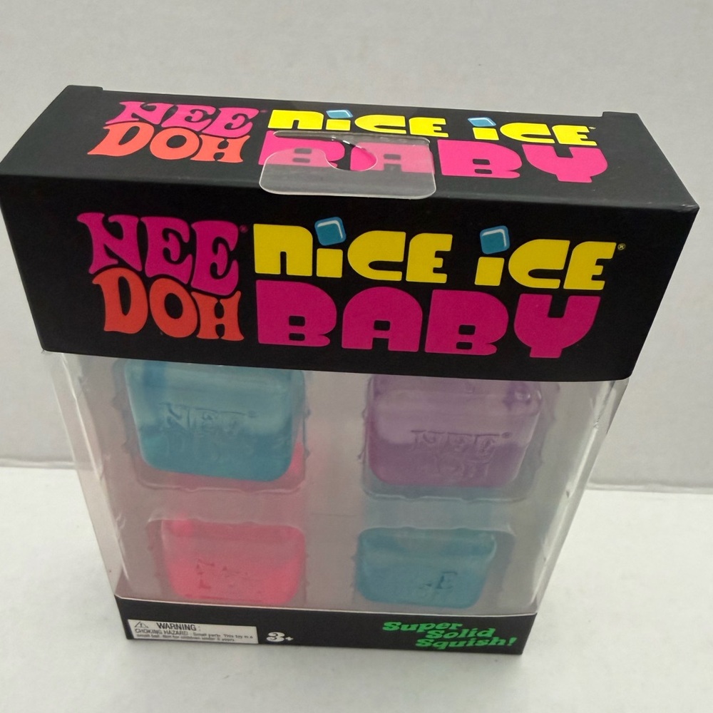 NeeDoh Nice Ice Baby Kids Squishy Ice Cube Toy - Blue, Pink, Purple